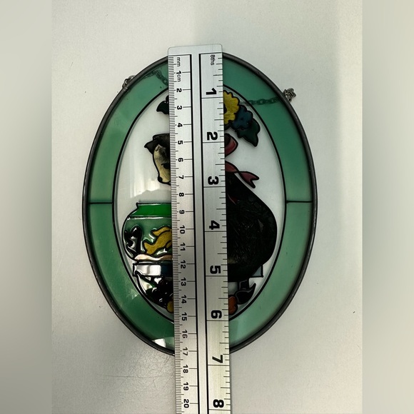 Joan Baker Designs kitty cat with fish bowl oval suncatcher window decor - Picture 4 of 5